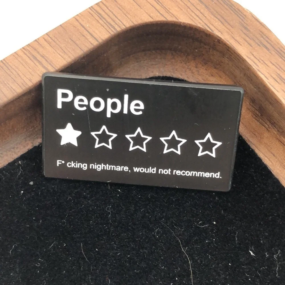 3/$25 Rectangle Unisex Pin Giving People a 1 out of 5 Star Rating